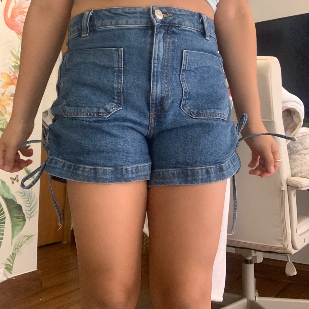 H&M Blue Jean Shorts High-Waisted Denim